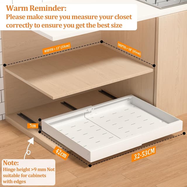 Detalle 2 de PNNP Teleskopschublade Küche, 32-53 cm