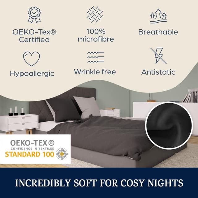 Detalle de Sleepwise housse de couette 240 x 220 en microfibre Oeko-TEX® + taies d’oreiller antistatiques