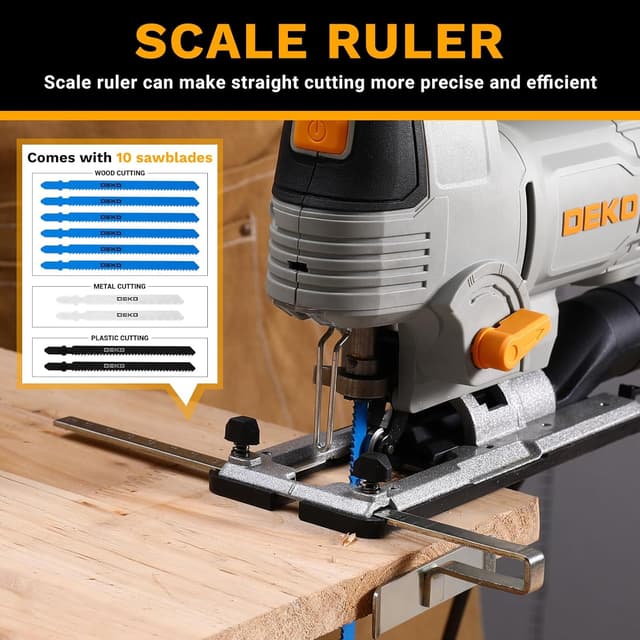 Thumbnail 4 de DEKOPRO Power Jig Saw 800W with 10 blades ðŸ›