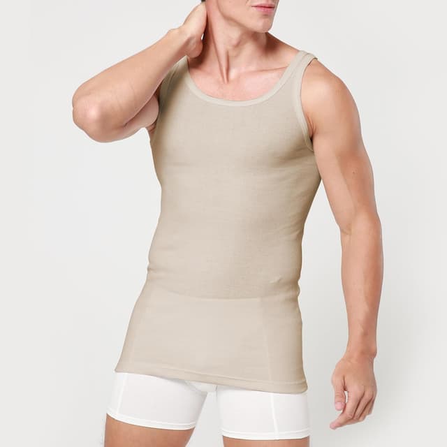 Detalle de Smart Sir Herren Unterhemd im 3/5er Pack – Tank Tops aus Baumwolle, Schwarz/Weiß