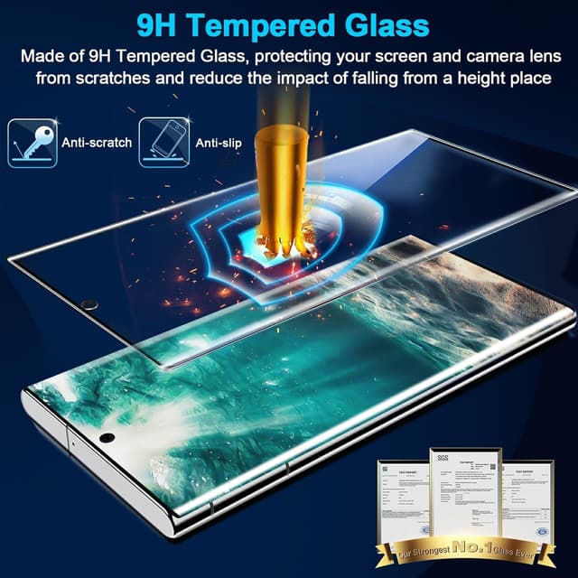 Detalle 2 de Samcorn 3-Pack Galaxy Note 20 Ultra Screen Protector (9H Tempered Glass) with Ultrasonic Fingerprint Support