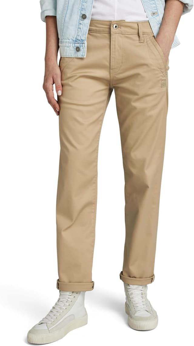 Detalle de G-Star Damen Kate Boyfriend Chino – Chino mit Reißverschluss & Knopf, bequem für den Alltag