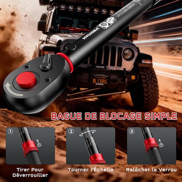 Detalle 2 de Clé dynamométrique HYCHIKA 1/2" 40-220 Nm ⚙