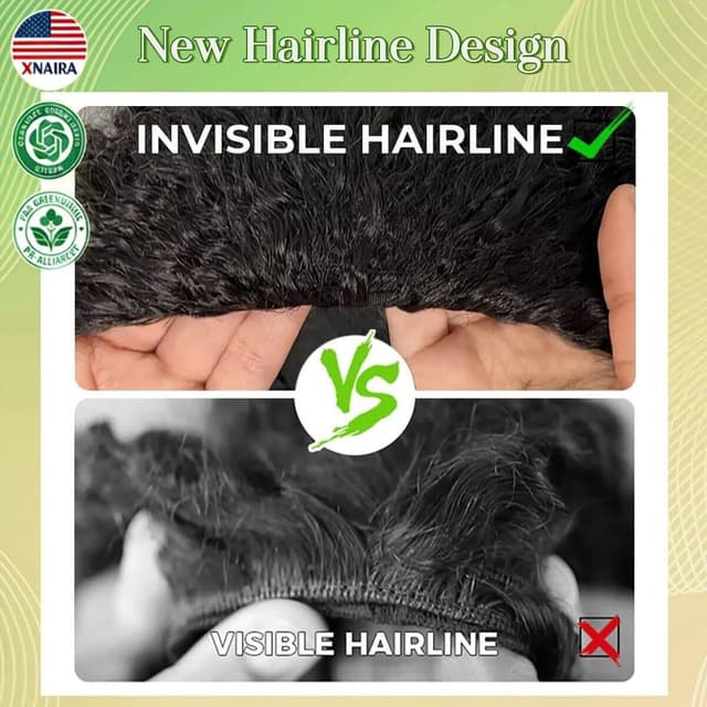 Detalle 2 de XNAIRA 3-in-1 Seamless Half Wig, Kinky Curly 18"