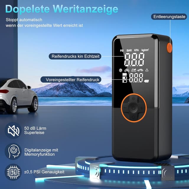 Detalle de Antifnuo Elektrische Luftpumpe 10000mAh ⛽📦📱📯