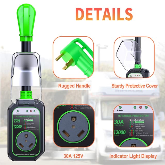 Thumbnail 4 de GEARGO RV Surge Protector 30A 12,000J RV Circuit Analyzer ⚡