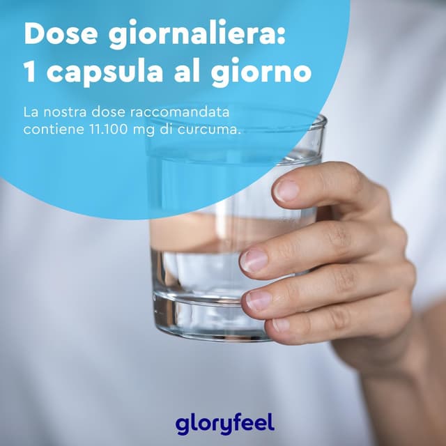 Detalle 2 de Curcuma Bio 95% in polvere con Piperina Plus in capsule – 90 capsule (gloryfeel)