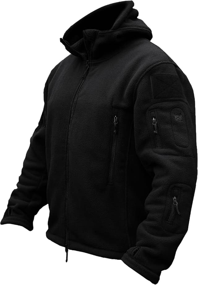 Detalle de TACVASEN Fleecejacke Herren Winddicht mit Kapuze