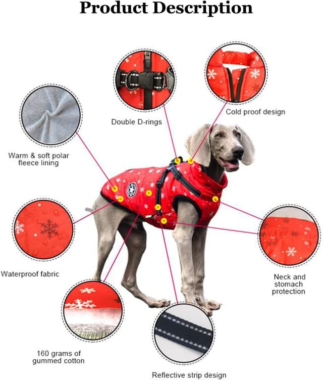 Thumbnail 6 de BT Bear Winter Warm Dog Coat With Harness (Grid, Size S)
