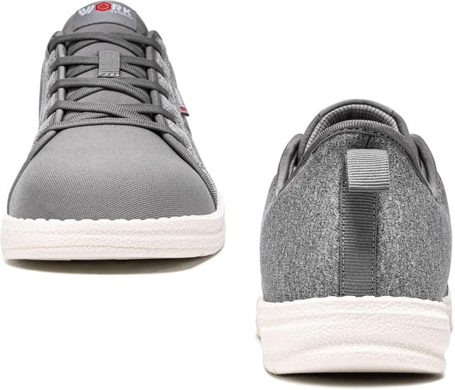 Detalle de LARNMERN Steel Toe Cap Safety Trainers – Men’s slip-on work shoes in lightweight canvas