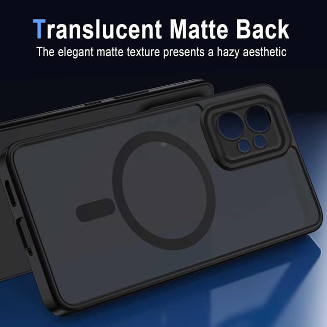 Detalle de Coque magnétique XTCASE pour Xiaomi Redmi Note 12 4G (compatible MagSafe) – dos translucide mat, anti-rayures et bumper anti-choc