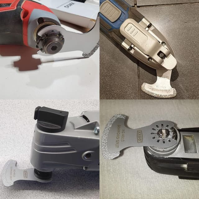 Detalle 2 de XXGO 4pc Diamond Multi Tool Blades for Grout Removal, Plaster & Mortar Cleanup (Compatible with Bosch / Dremel / Fein / Makita & more)