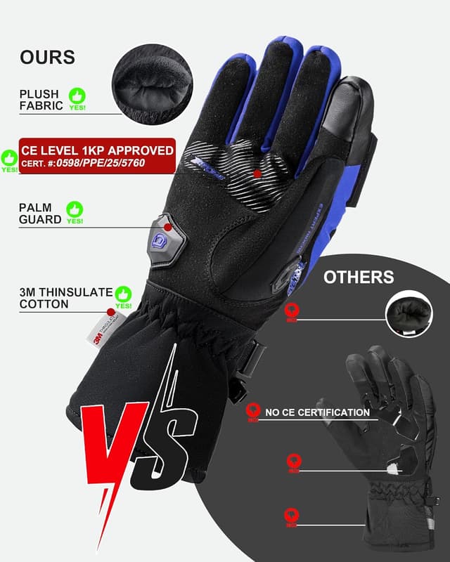 Thumbnail 4 de IRON JIA'S Gants Moto Hiver Level 1 KP Bleu L