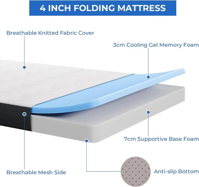 Detalle 2 de Vesgantti Folding Mattress 10 cm gel memory foam