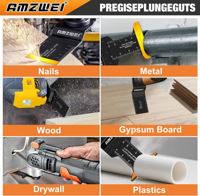 Detalle de 50PCS Titanium Multi Tool Blades Kit for Oscillating Multi Tools (Universal, Quick Release)