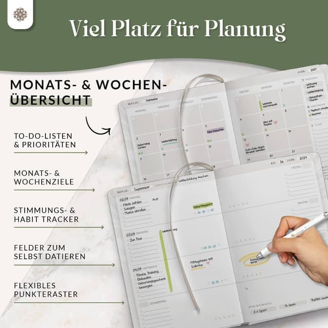 Thumbnail 3 de Lebenskompass Terminplaner A5 BLĂTENGLANZ đ