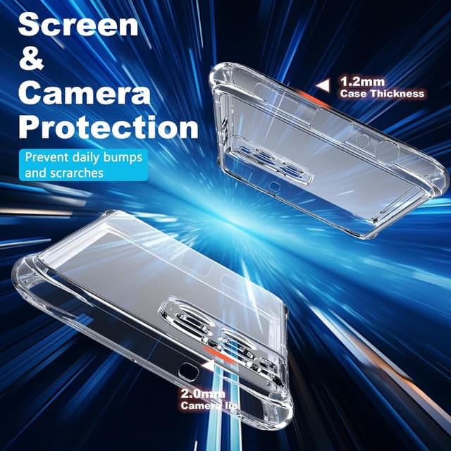 Detalle de FDHYFGDY Schutzhülle für Telekom T Phone 2 Pro inkl. Panzerglas-Schutzfolie (transparent, TPU)