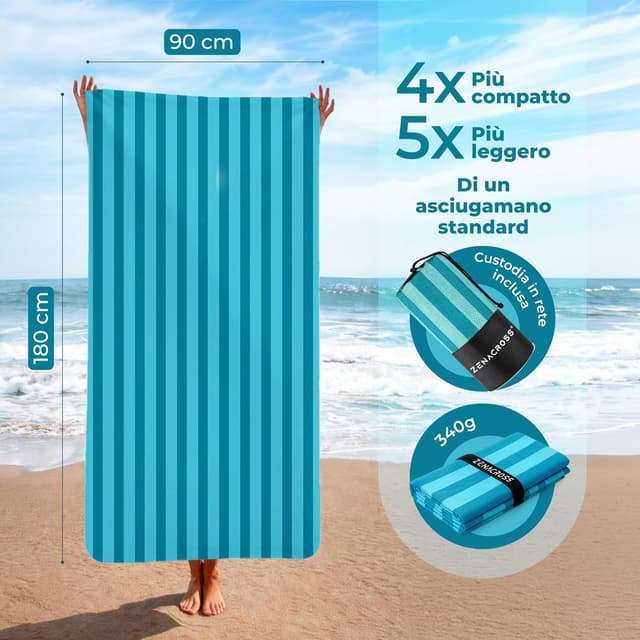 Detalle de Zenacross telo mare in microfibra 180x90