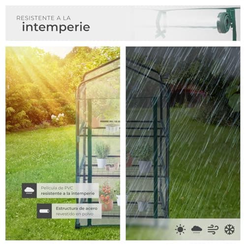 Thumbnail 4 de tectake® Invernadero Exterior en Acero con Ruedas 🌱