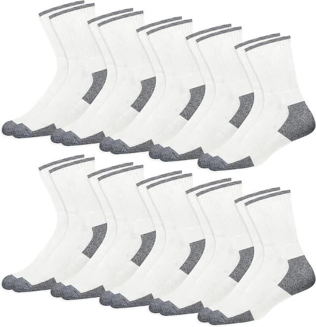 Detalle 2 de SOXCO 10 Pairs Men’s Cotton Sports Socks – Work Crew Socks (Pack of 10)