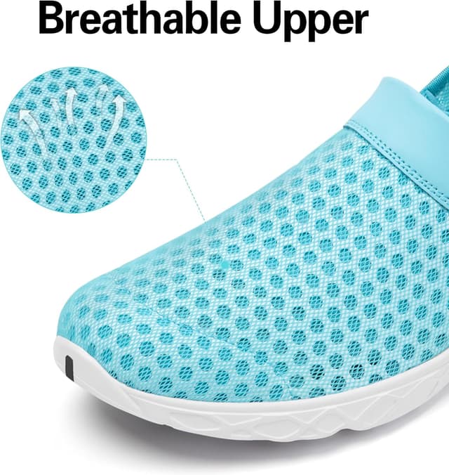 Detalle de SAGUARO Unisex Clogs für den Sommer – leichte Hausschuhe & Gartenschuhe in Hellblau (EU-Größen 36–48)