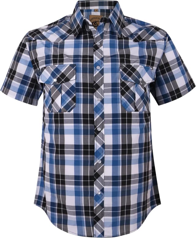 Thumbnail 6 de Coevals Club plaid shirt pearl snap short sleeve