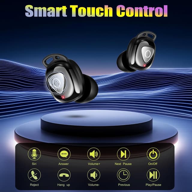 Detalle de Bluetooth In-Ear Kopfhörer 2026 (Bluetooth 5.4) von buwy mit ENC-Mikrofonen & Ladecase, IP7