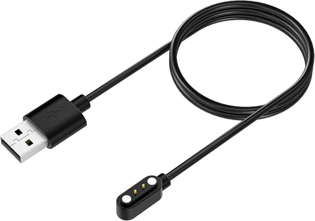 Detalle de TiMOVO Magnetic USB Charger Cable for compatible YAMAY ID205/ID216 smartwatches (3.3ft, black)