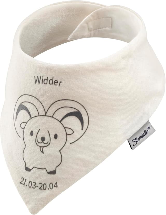Detalle de Sterntaler Baby Halstuch Sternzeichen (Waage) Ecru – unisex mit Klettverschluss