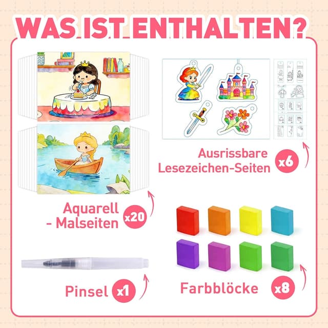 Detalle 2 de YPLUS Wassermalbuch für Kinder 8 Farben