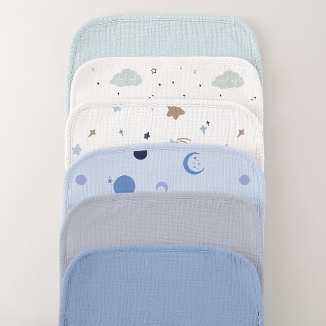 Thumbnail 2 de Bearmoss Moltontücher Baby – 6er Pack Spucktücher aus 100% Baumwolle, 50x25 cm