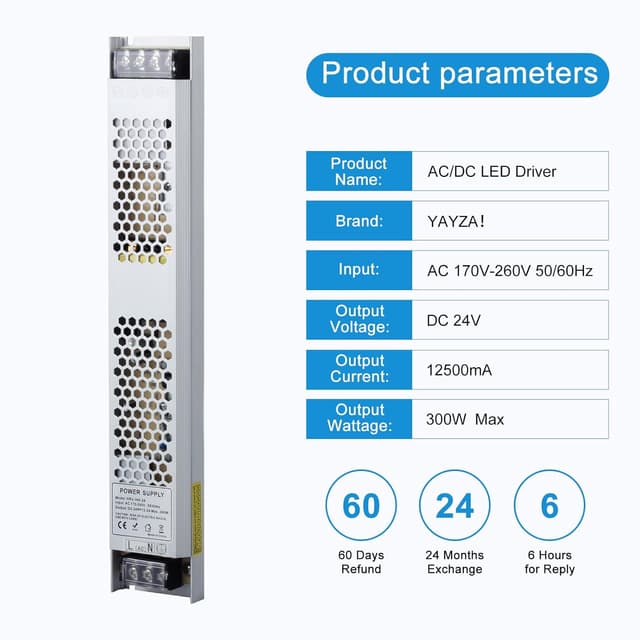 Detalle de 24V 300W YAYZA! LED driver power supply