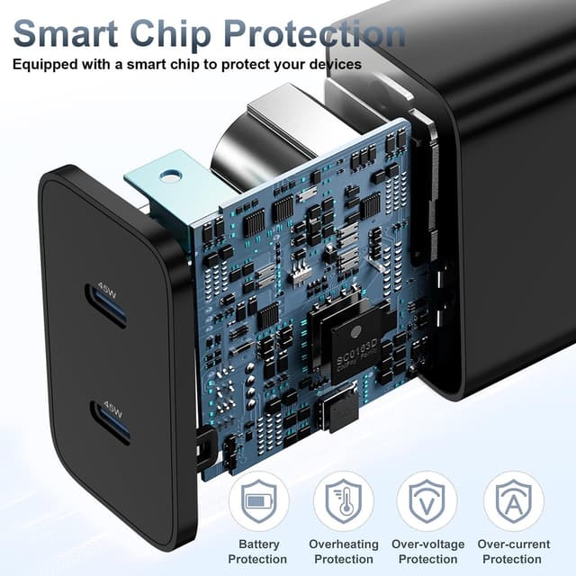 Thumbnail 4 de 45W Super Fast Charger 2Pack with 10ft Cable