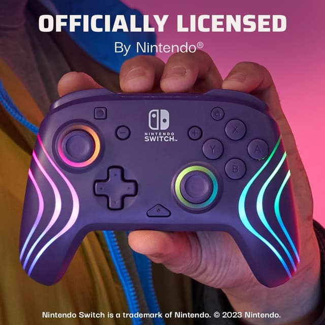 Detalle de PDP Afterglow Wave Wireless Pro Controller (Full Motion) pour Nintendo Switch / Switch OLED – éclairage RVB à 8 zones