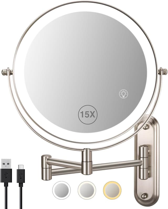 Detalle de VORREMIRR 15x 8" Rechargeable Magnifying Mirror 🪞