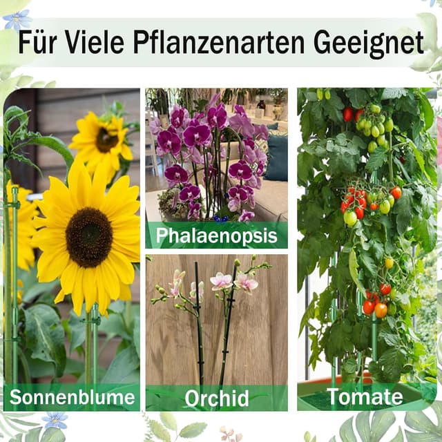 Thumbnail 6 de (90-tlg.) Pflanzstäbe-Set mit Rankhilfe, 20 Pflanzenhalter, 20 Karabinern, 40 Schutzkappen und 10 Verlängerungsrohren