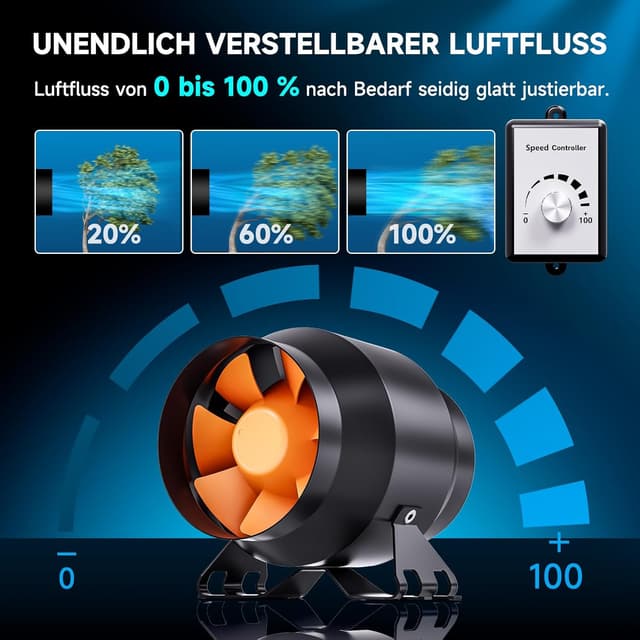 Thumbnail 4 de Hon&Guan Abluftset 100mm Rohrventilator mit Aktivkohlefilter 🌀