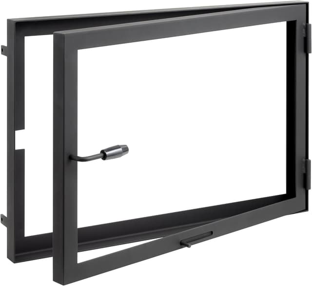 Detalle de Puerta de horno de chimenea con cristal 60x40 cm