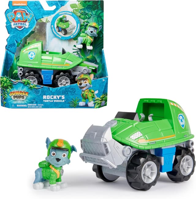Detalle de PAW Patrol Jungle Pups Fahrzeug mit Rocky