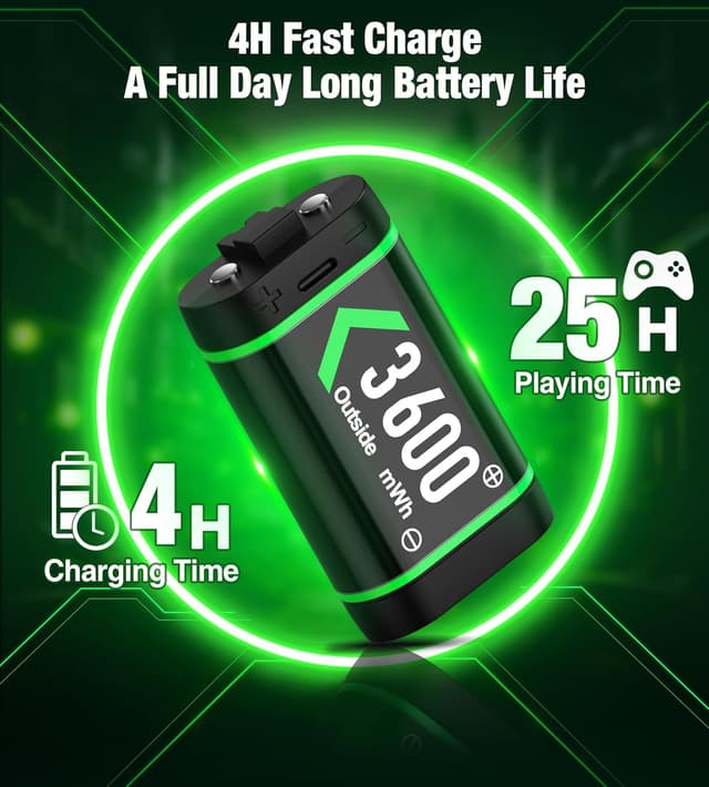 Detalle 2 de Xbox Controller Ladegerät mit 4x3600 mWh Akkus