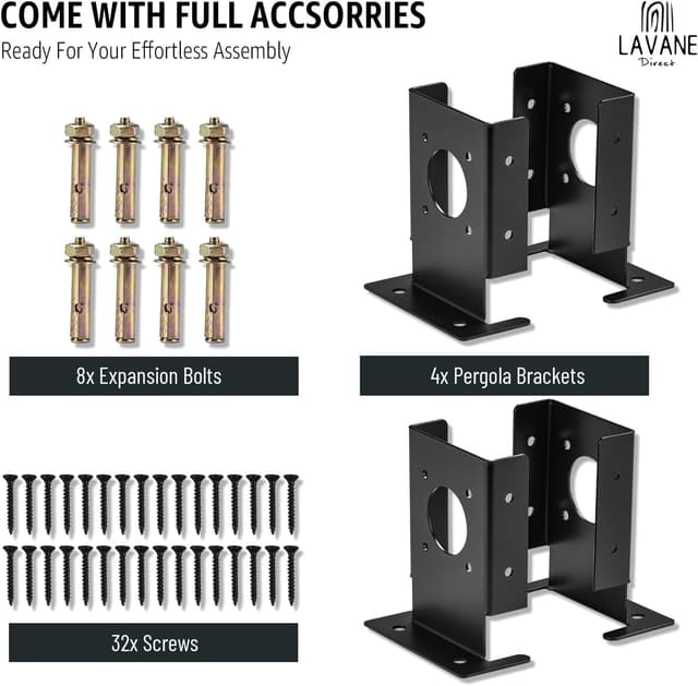 Thumbnail 5 de LAVANE Adjustable 4x4 Post Base Brackets 4pcs 🪚
