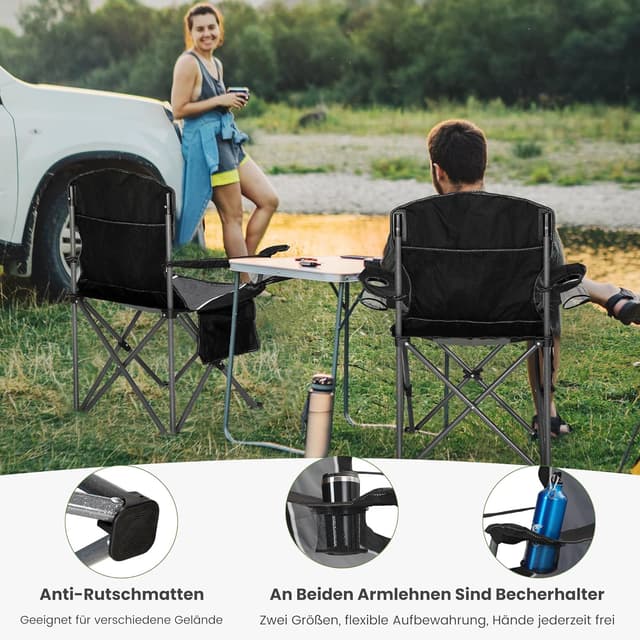 Thumbnail 5 de HIGH POINT SPORTS 2er Campingstuhl Grau