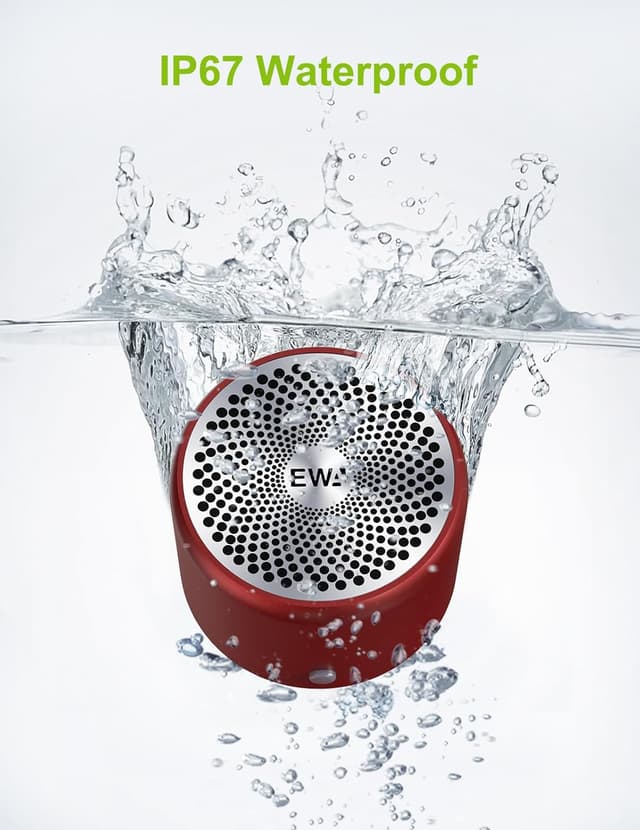 Detalle de EWA A106 Pro Portable Bluetooth Speaker (Red) with Packed Travel Case, IP67 Waterproof