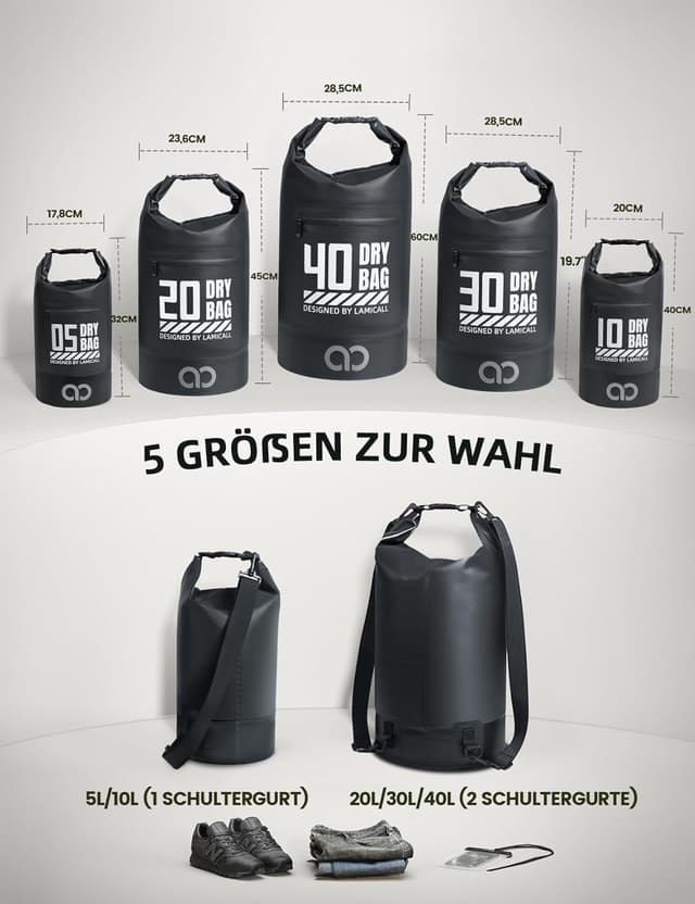 Detalle 2 de Lamicall Dry Bag wasserdichte Tasche 10L