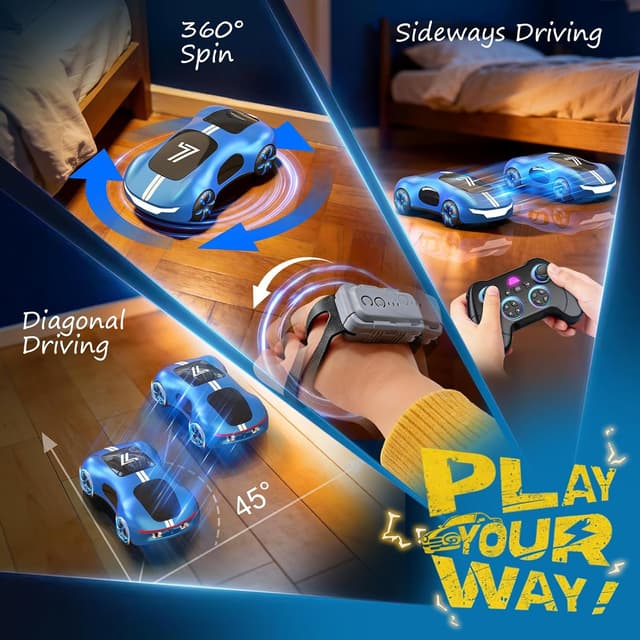 Detalle de AEROQUEST Ferngesteuertes RC Stuntauto mit Gestensensor (2,4 GHz), Licht & Sprühfunktion