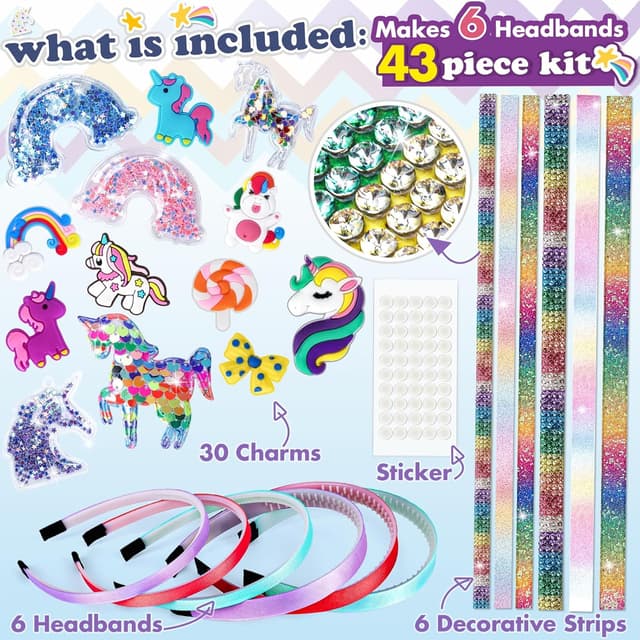 Detalle 2 de CITSKY Einhorn Bastelset für Mädchen (DIY-Haaraccessoires) – Spielzeug ab ca. 4–9 Jahren