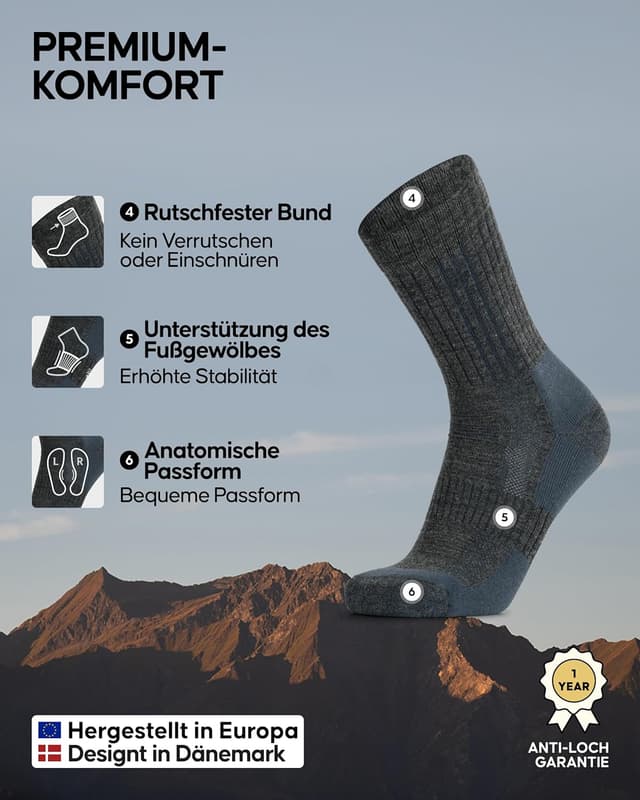 Thumbnail 2 de DANISH ENDURANCE Expert Pro Merino Wandersocken