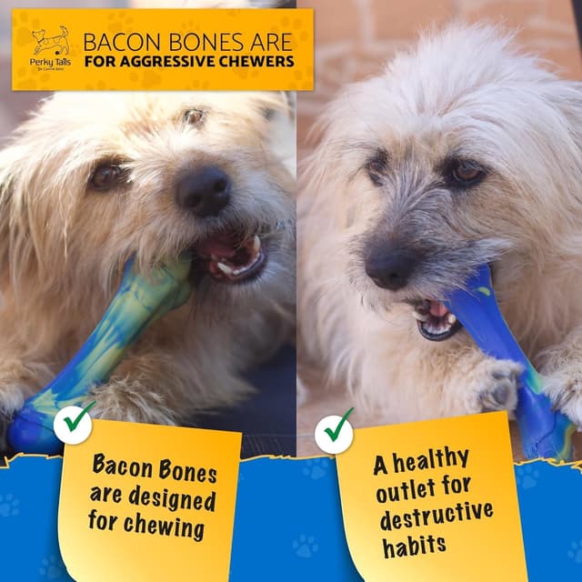 Detalle de Perky Tails Almost Indestructible Bacon Flavour Dog Toy