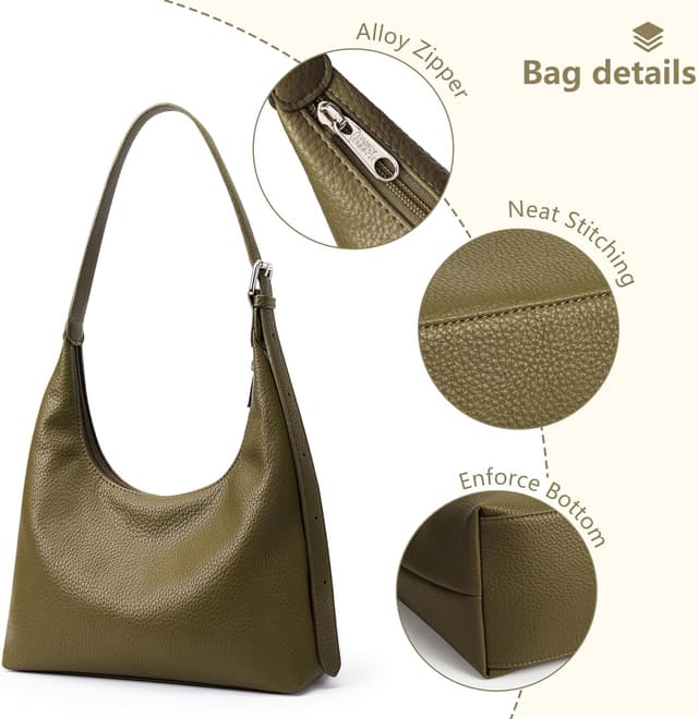 Detalle de KALIDI Vintage Vegan Leather Tote Bag with Adjustable Strap – Work, Daily & Crossbody Carry