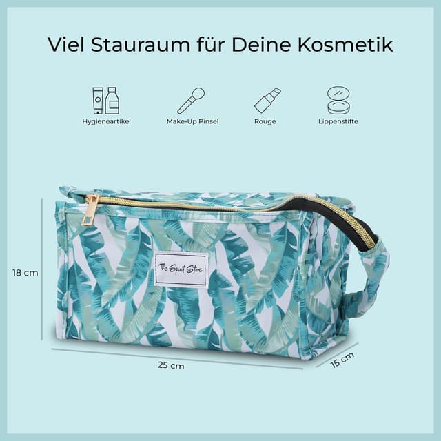 Detalle de The Spirit Store Kosmetiktasche „Kulturtasche“ (Schwarz, transparent) – große XXL Beauty-Organizer für Reisen